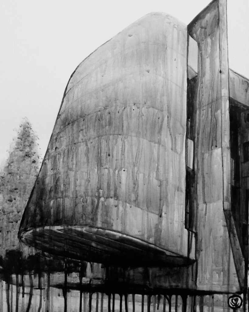 JJV-2025-Tarass-Schevchenko-University-Acrilyque-sur-papier-50-x-70 -Exposition Hétérotopies cémentiques