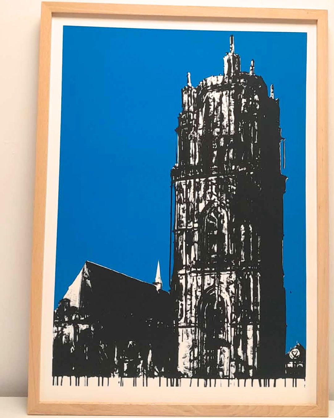 Sérigraphie-jjv-clocher-cathédrale Rodez BLEU